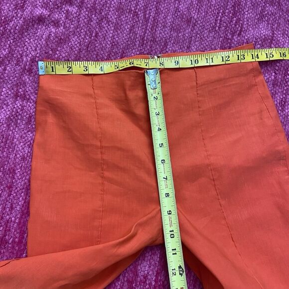 Veronica Beard Honolulu Linen Blend Pants Orange Size 4 - Picture 10 of 12